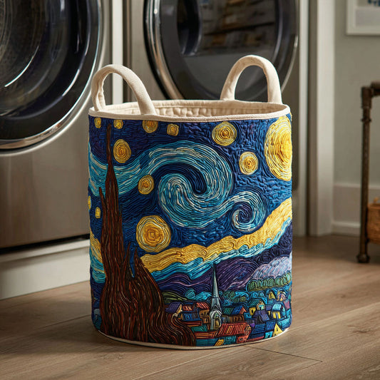 Panier à linge matelassé – Motif nocturne