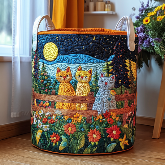 Panier à linge matelassé – Chat détendu