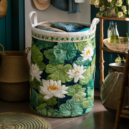 Panier à linge matelassé – Lys délicats