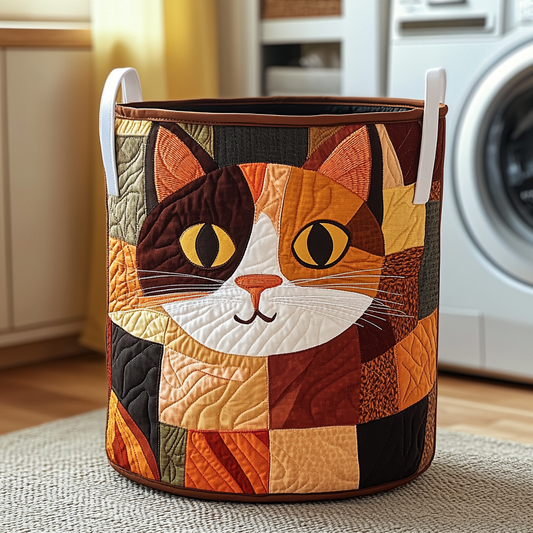 Panier à linge matelassé – Chat tigré