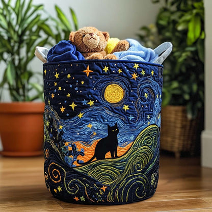 Panier à linge matelassé – Chat câlin