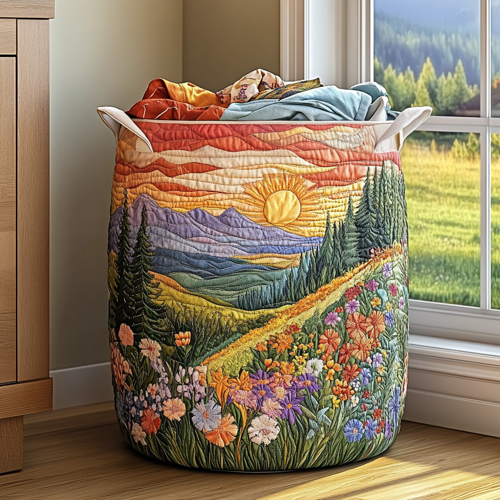 Panier à linge matelassé – Campanules