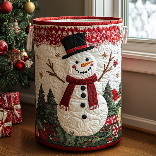 Panier à linge matelassé – Bonhomme de neige