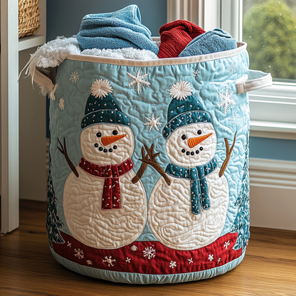Panier à linge matelassé – Bonhomme de neige