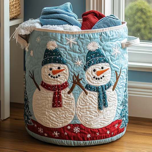 Panier à linge matelassé – Bonhomme de neige