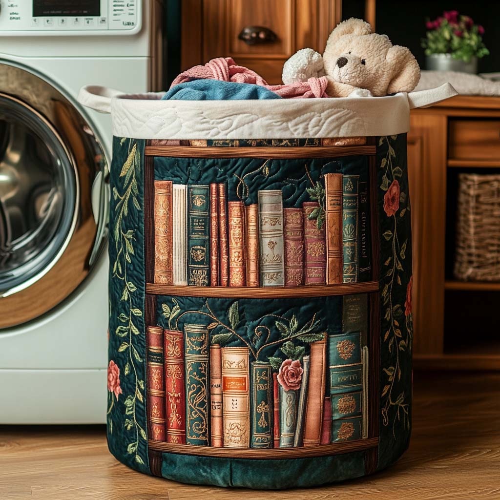 Panier à linge matelassé – Motif littéraire