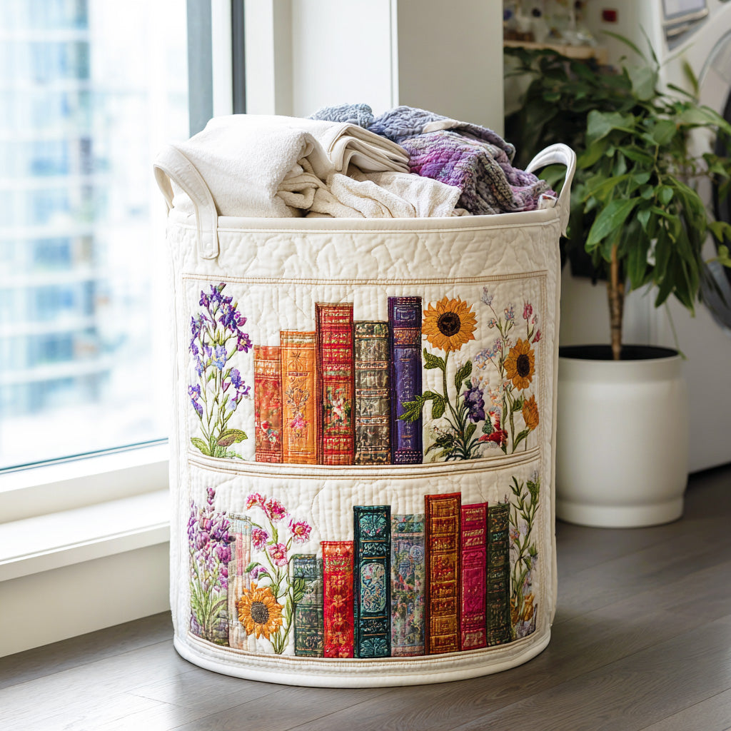 Panier à linge matelassé – Motif littéraire