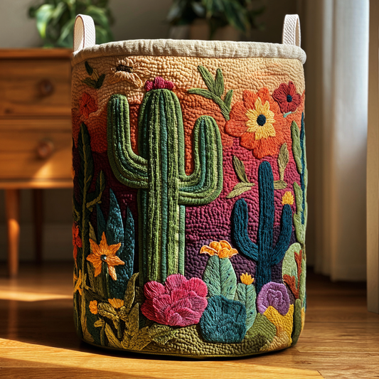 Panier à linge matelassé – Cactus