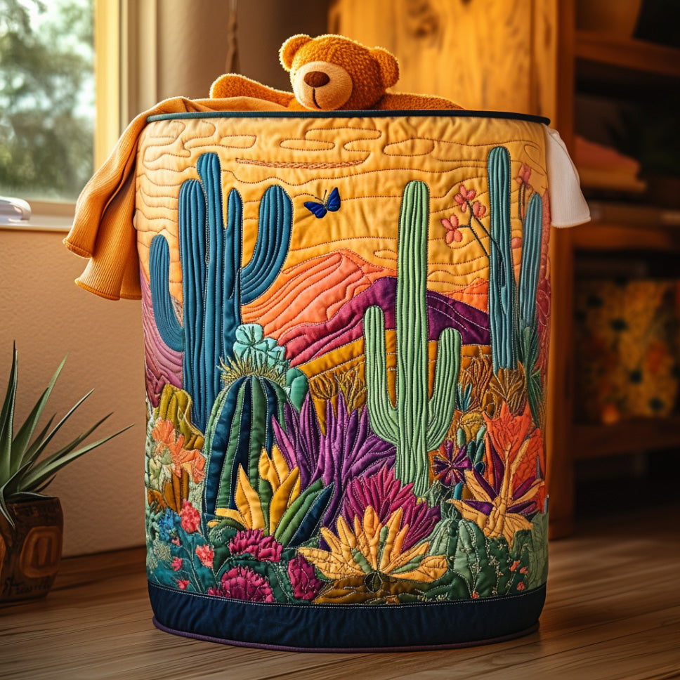 Panier à linge matelassé – Cactus