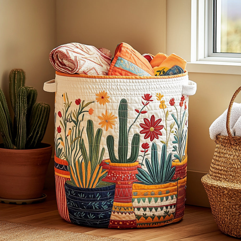 Panier à linge matelassé – Cactus