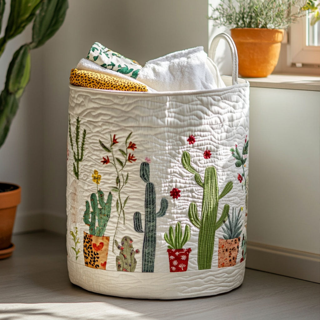 Panier à linge matelassé – Cactus
