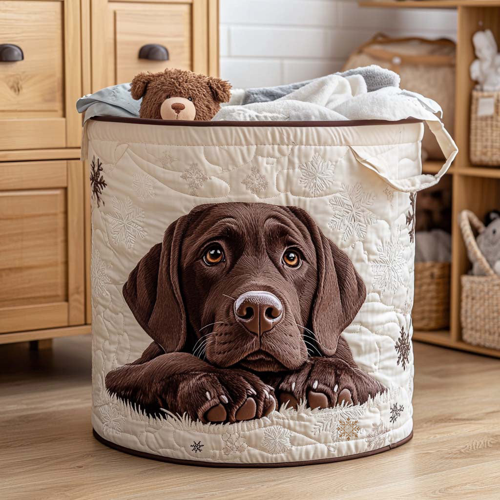Panier à linge matelassé – Motif chien