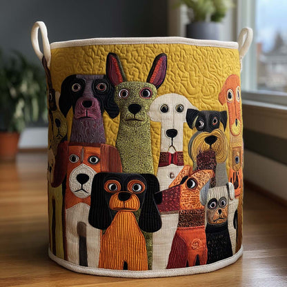 Panier à linge matelassé – Motif chien