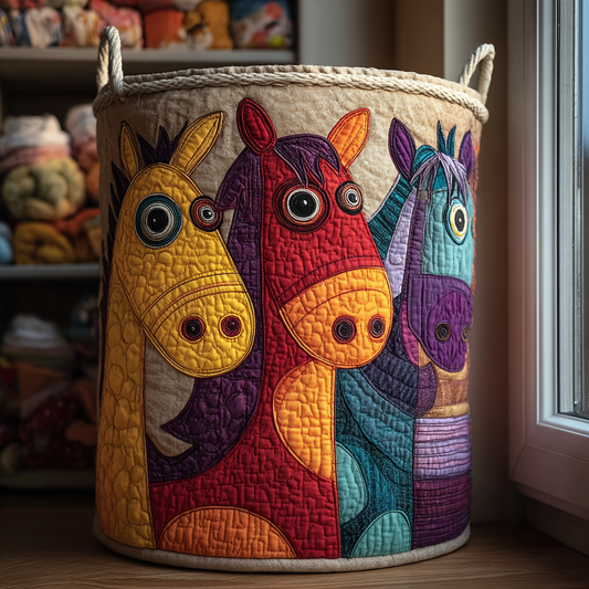 Panier à linge matelassé – Cheval