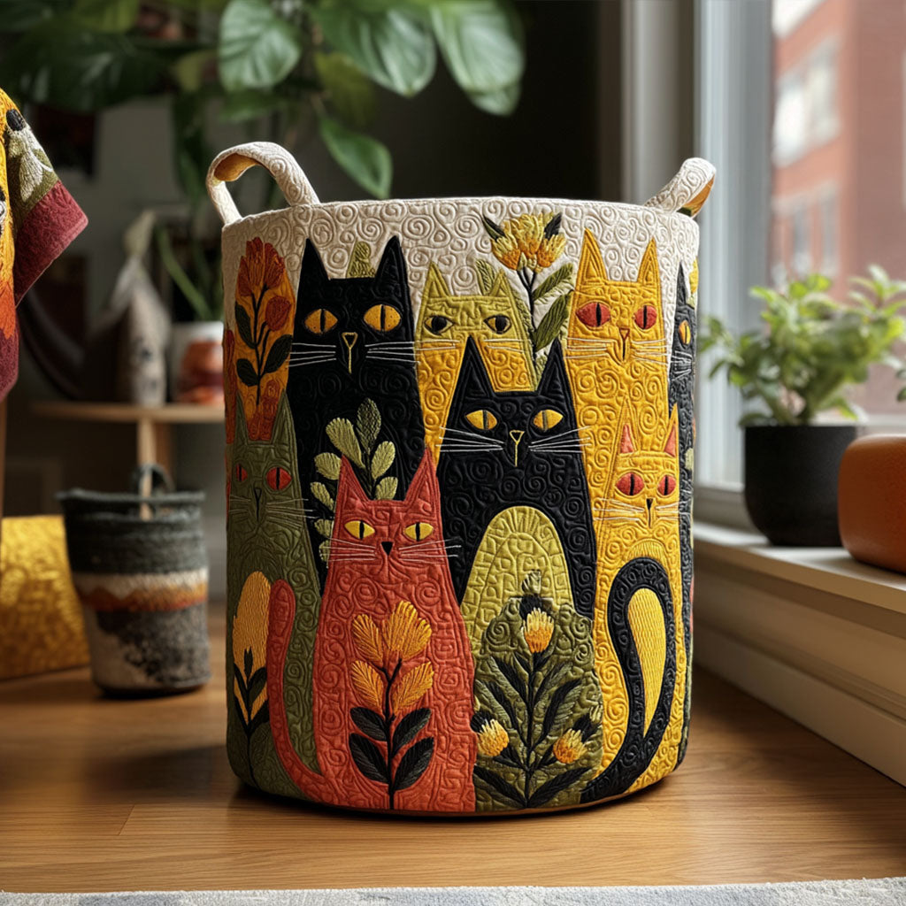 Panier à linge matelassé – Chats