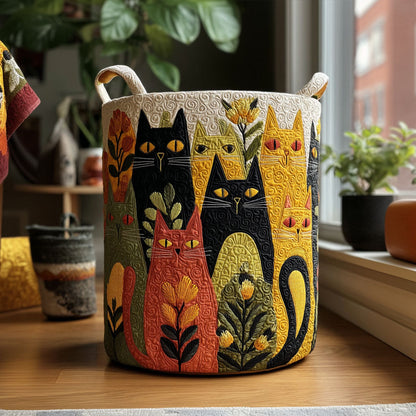 Panier à linge matelassé – Chats