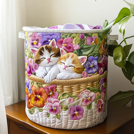 Panier à linge matelassé – Chats