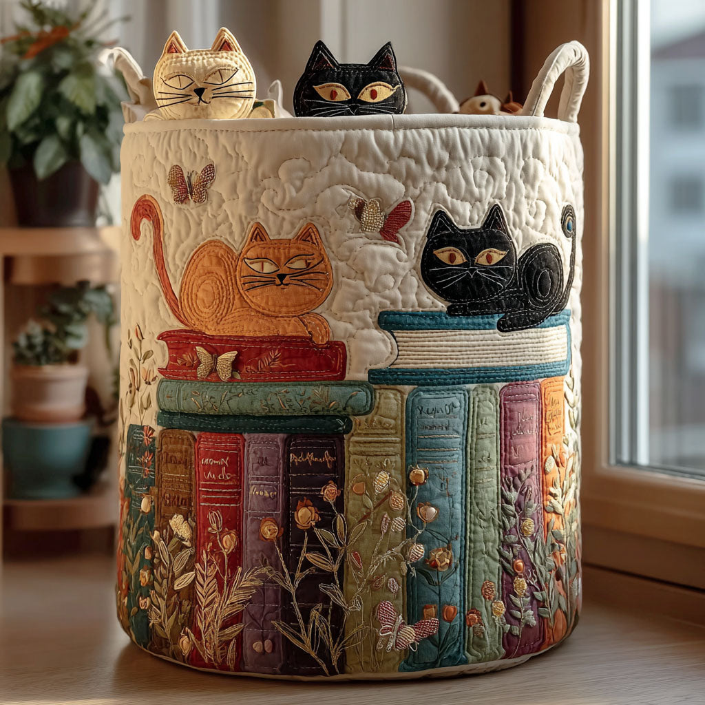 Panier à linge matelassé – Chats