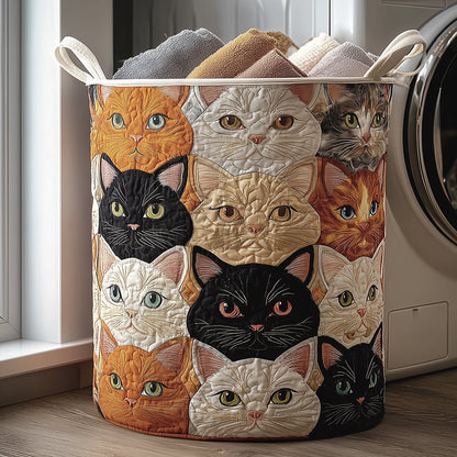 Panier à linge matelassé – Chats