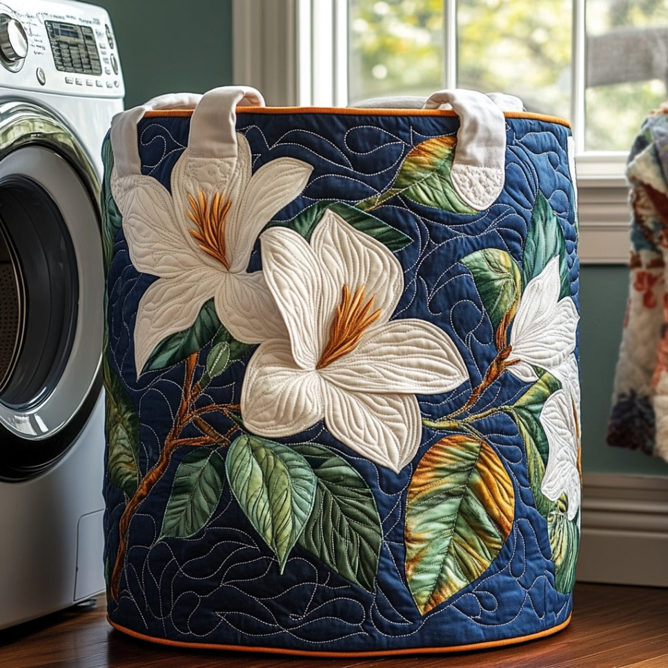 Panier à linge matelassé – Magnolias