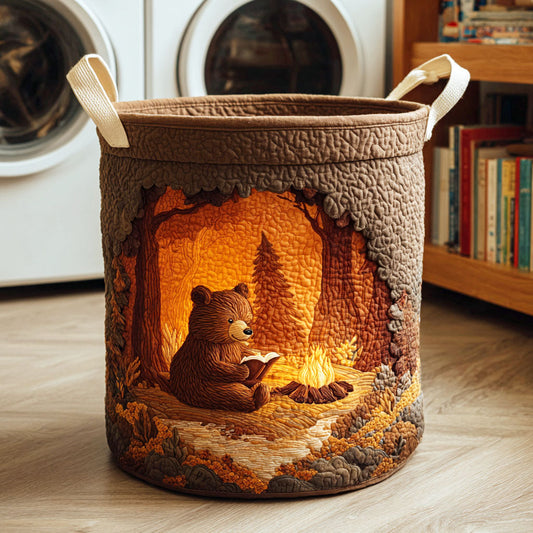 Panier à linge matelassé – Ours et livres