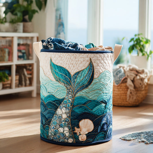 Panier à linge matelassé – Vagues marines