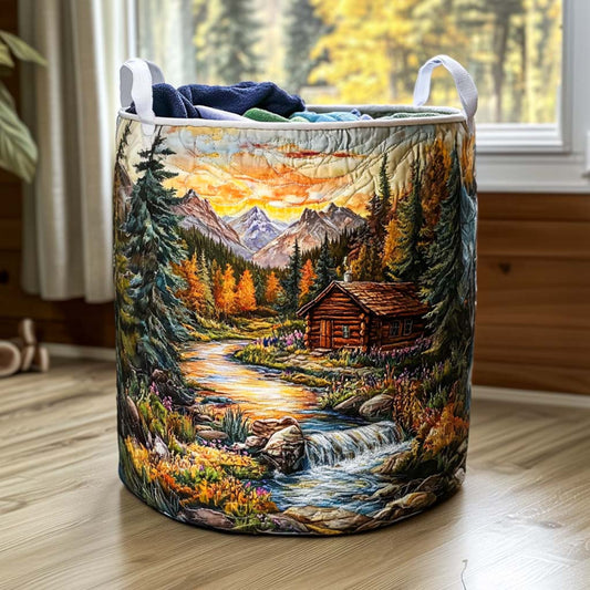 Panier à linge matelassé – Abeilles et fleurs