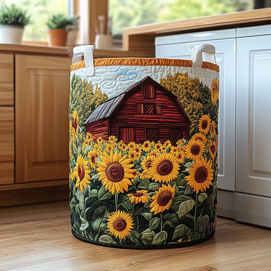 Panier à linge matelassé – Tournesols