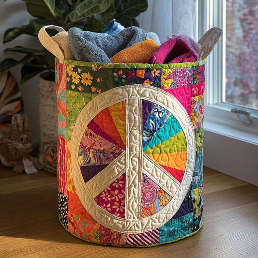 Panier à linge matelassé – Motif patchwork