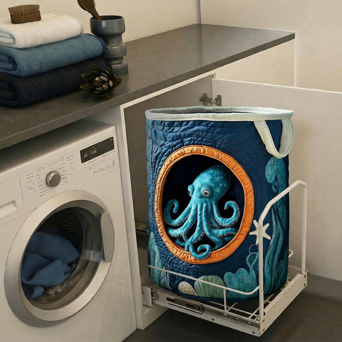 Panier à linge matelassé – Poulpe
