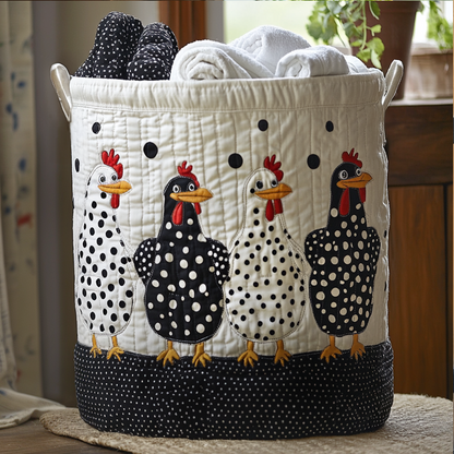 Panier à linge matelassé – À pois