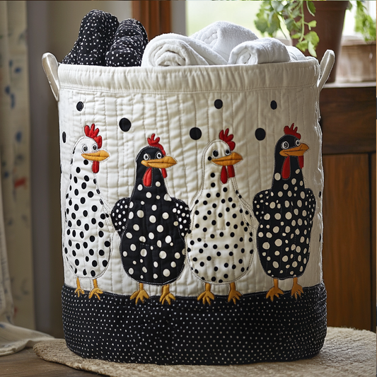 Panier à linge matelassé – À pois