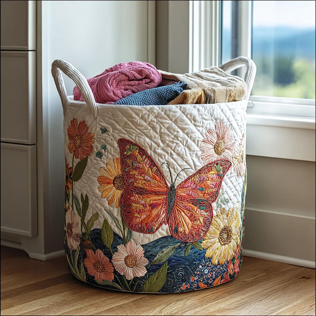 Panier à linge matelassé – Envol coloré
