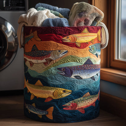 Panier à linge matelassé – Poisson coloré