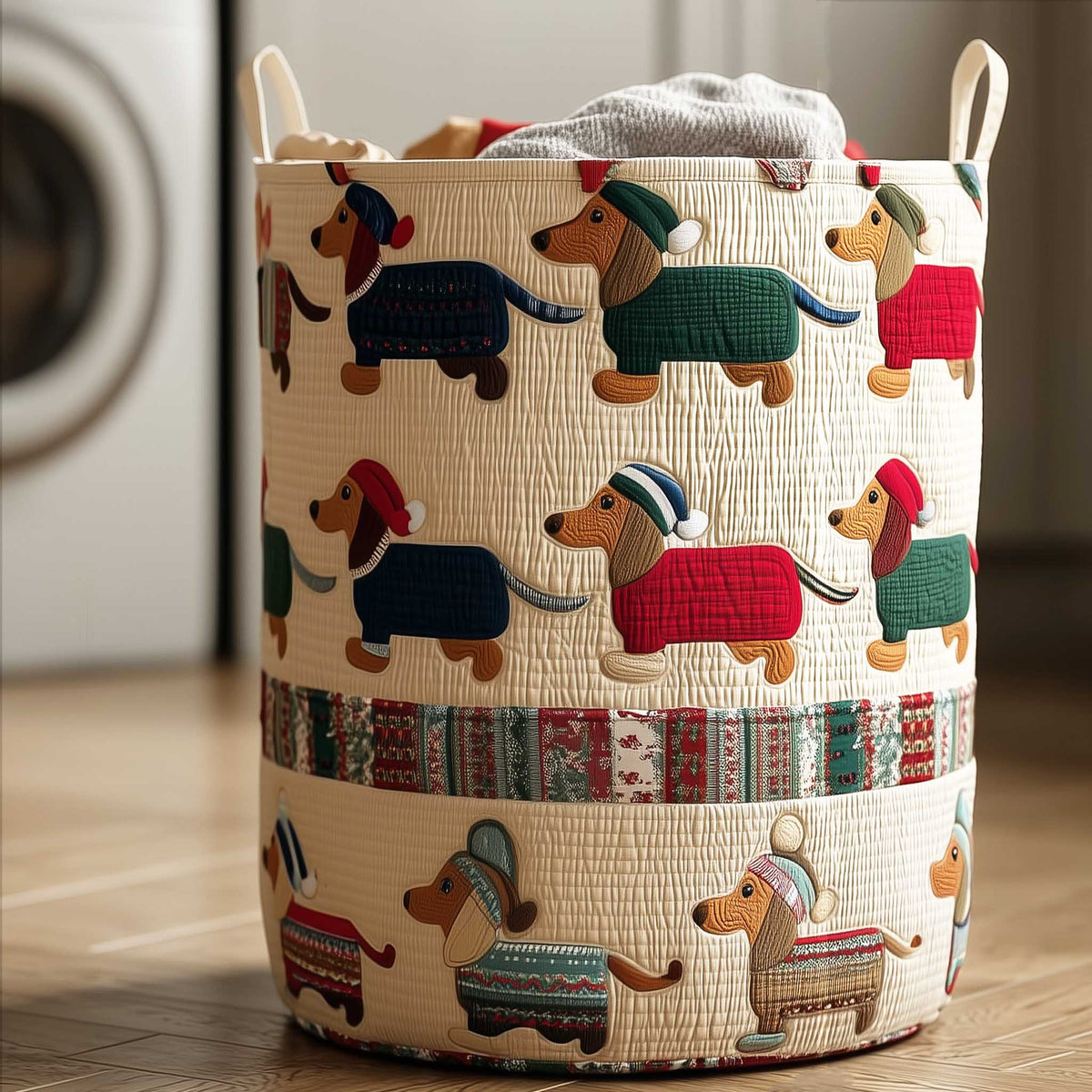 Panier à linge matelassé – Teckel