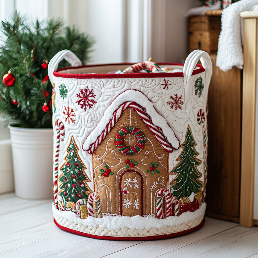 Panier à linge matelassé – Motif hivernal