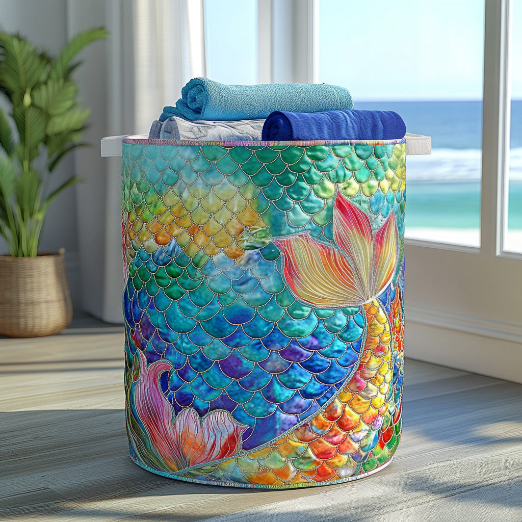 Panier à linge matelassé – Motif marin