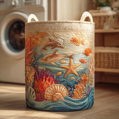 Panier à linge matelassé – Motif marin
