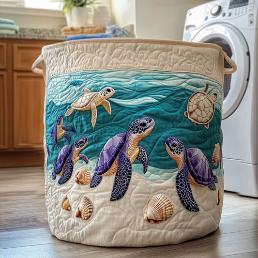 Panier à linge matelassé – Motif marin