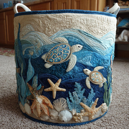 Panier à linge matelassé – Motif marin
