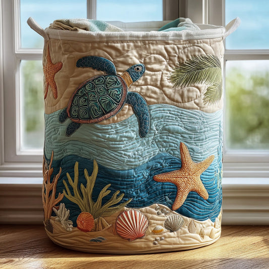 Panier à linge matelassé – Motif marin