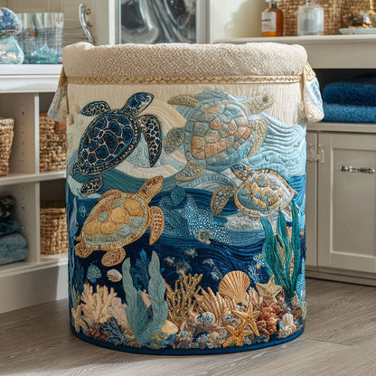Panier à linge matelassé – Motif marin