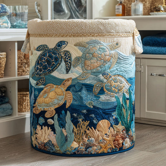 Panier à linge matelassé – Motif marin