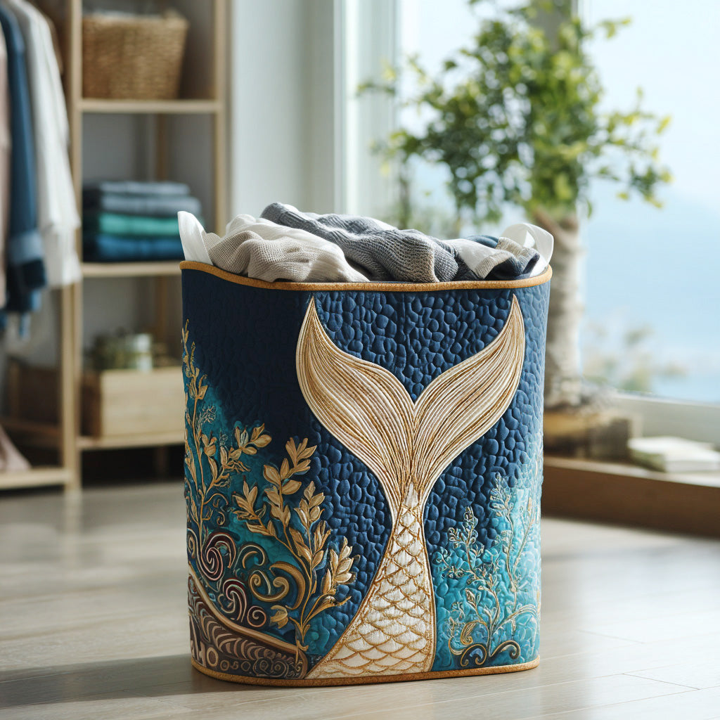 Panier à linge matelassé – Motif marin