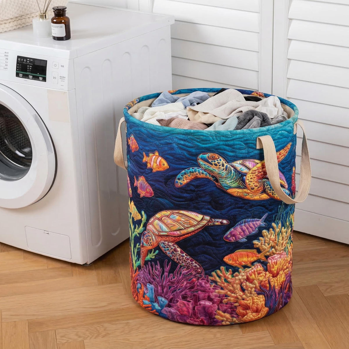 Panier à linge matelassé – Tortue de mer