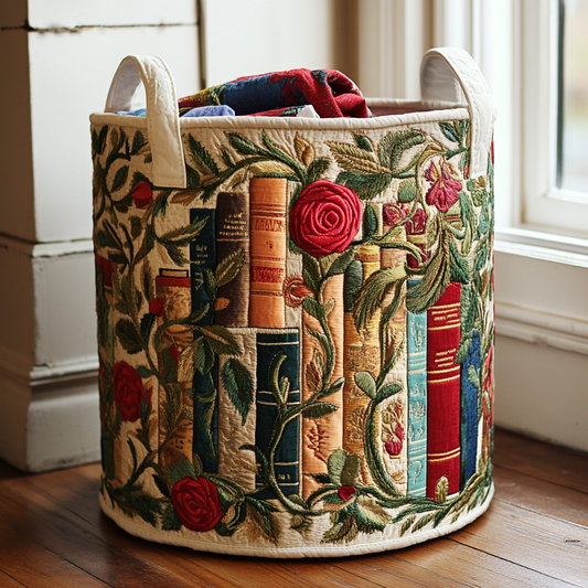 Panier à linge matelassé – Motif naturel
