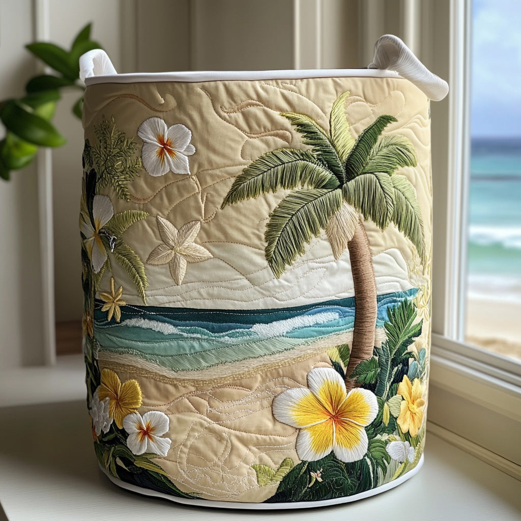Panier à linge matelassé – Île tropicale