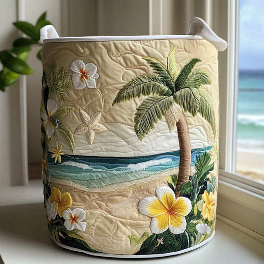 Panier à linge matelassé – Île tropicale