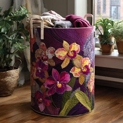 Panier à linge matelassé – Motif tropical