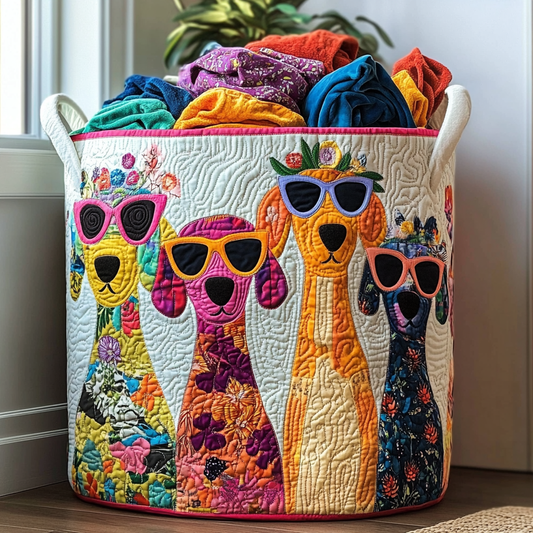 Panier à linge matelassé – Chien joyeux